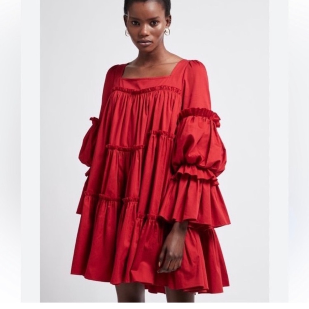 Aje Red Ruffle Dress - Picture 2 of 6